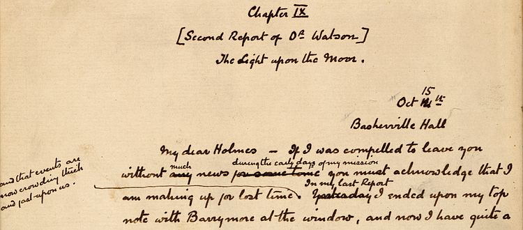 Hound of the Baskervilles original manuscript photo Chapter 9