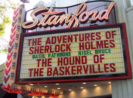 Sherlock Holmes on The Stanford Theatre marquee