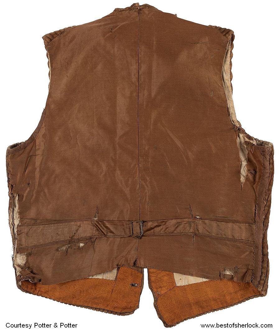 Photo of the back of Sidney Paget's waistcoat
